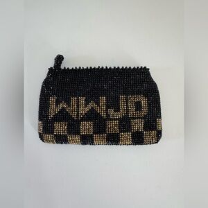 WWJD: What Would Jesus Do Checkered Beaded Coin Purse